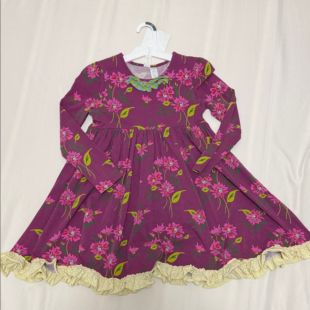 Matilda Jane Purple and Cream Floral Kids Dress